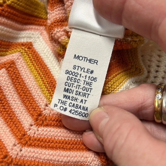 MOTHER The Cut It Out Knit Crochet Midi Skirt Size XS - Picture 12 of 16